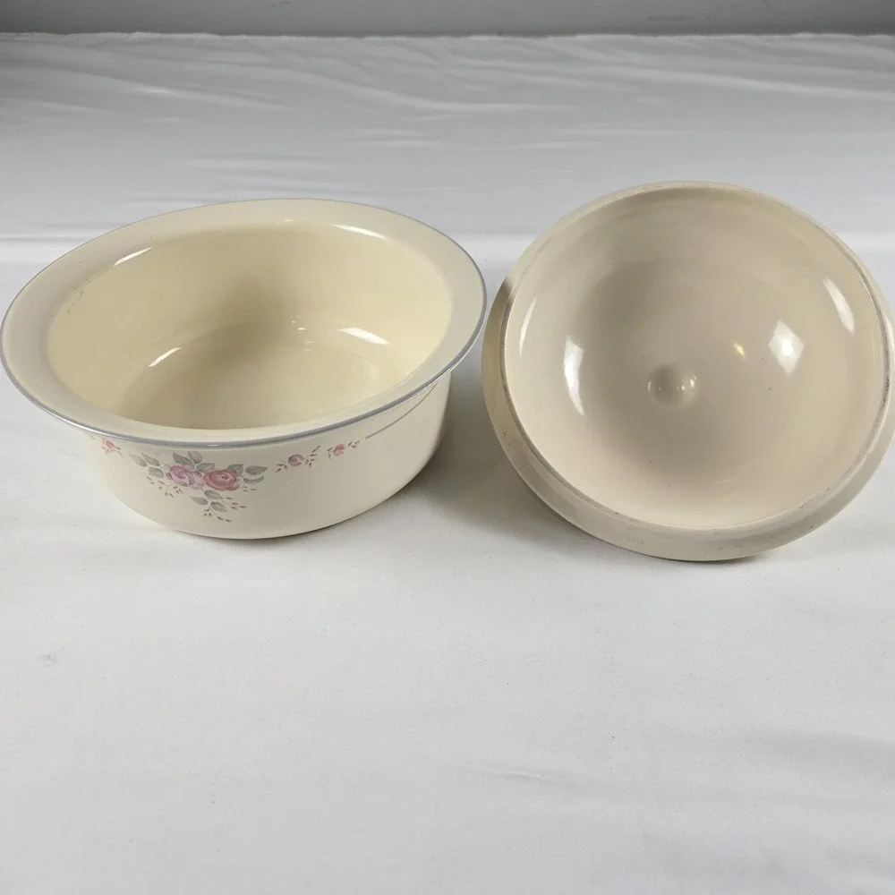 Pfaltzgraff Covered Casserole Dish Vintage Floral Oven &‎ Microwave Safe USA